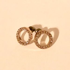 Circle Rhinestone Stud Earrings *Nickel Free*